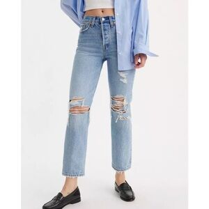 Levi’s Premium Wedgie Straight Ankle Womens Jeans 31 Rigid Denim Fall Classic